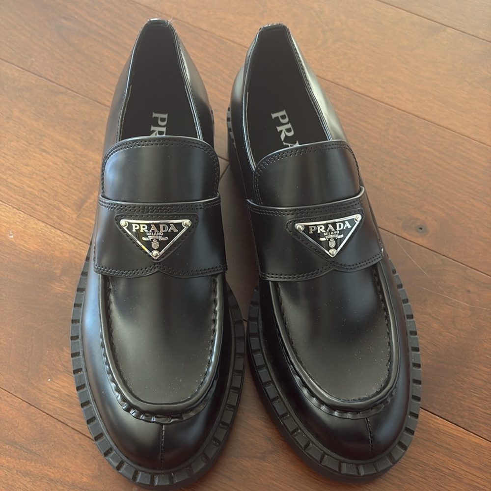 Prada Brushed Leather Loafers